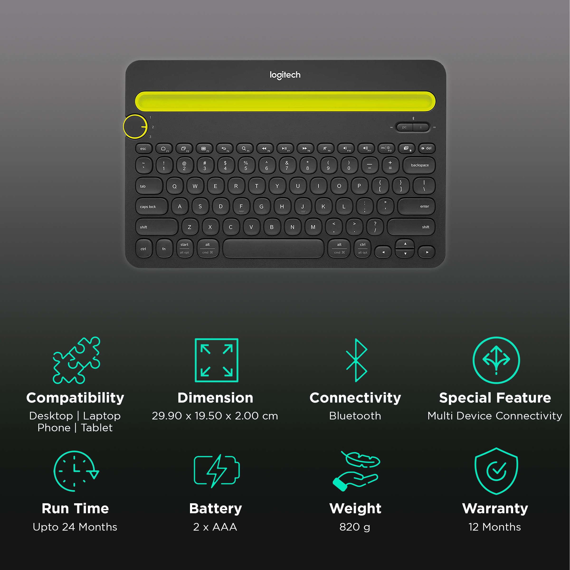 Teclado logitech k480 online bluetooth